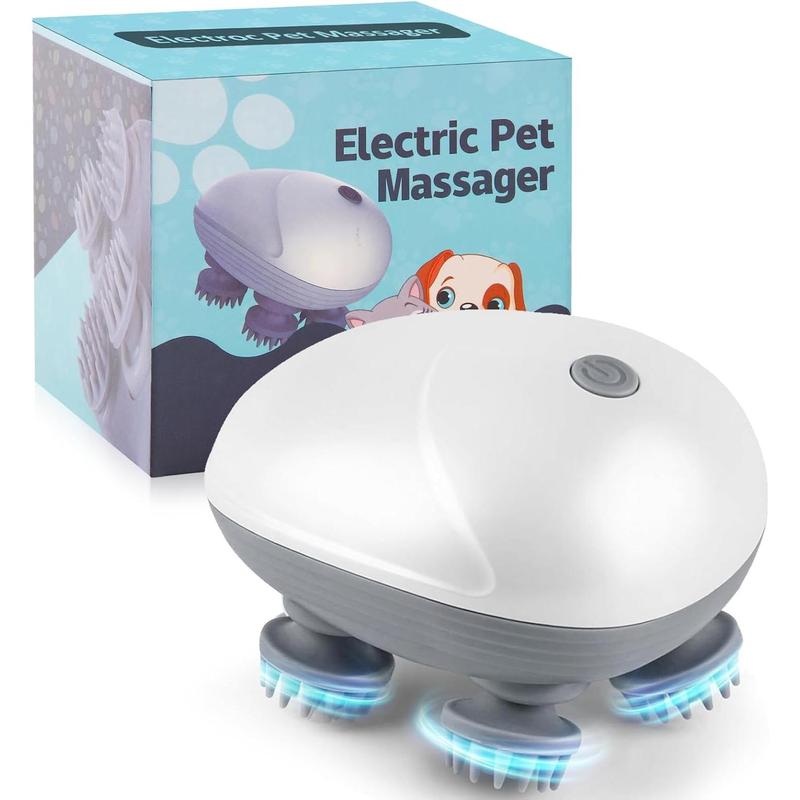 Electric Pet  for Dogs and Cats, Cordless Handheld Tool with 4 Massage Heads and 96 Massage Nodes,  Scratcher for Relieving Tension, Tight , and Stiffness