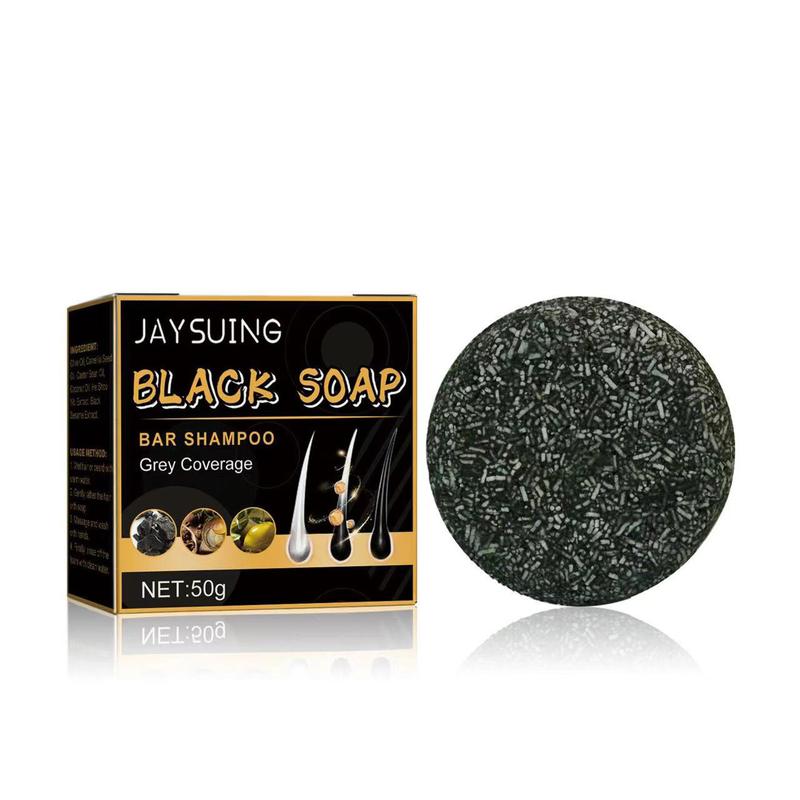 Black Soap for Gray Hair, Gray Hair Reverse Bar Shampoo, 1.7 Oz，Gray Hair Reverse and Coverage Bar Soap - Natural Hair Darkening Shampoo for Fast Black Hair Charcoal Conditioner