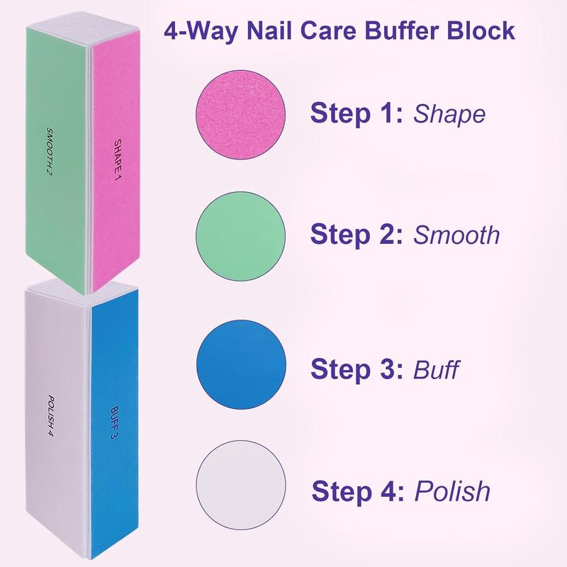 Acrylic Nails Smoother Buffer Block, 4 6 Counts Nail Shine Buffers Blocks File, Beauty & Personal Care Manicure & Pedicure Tool