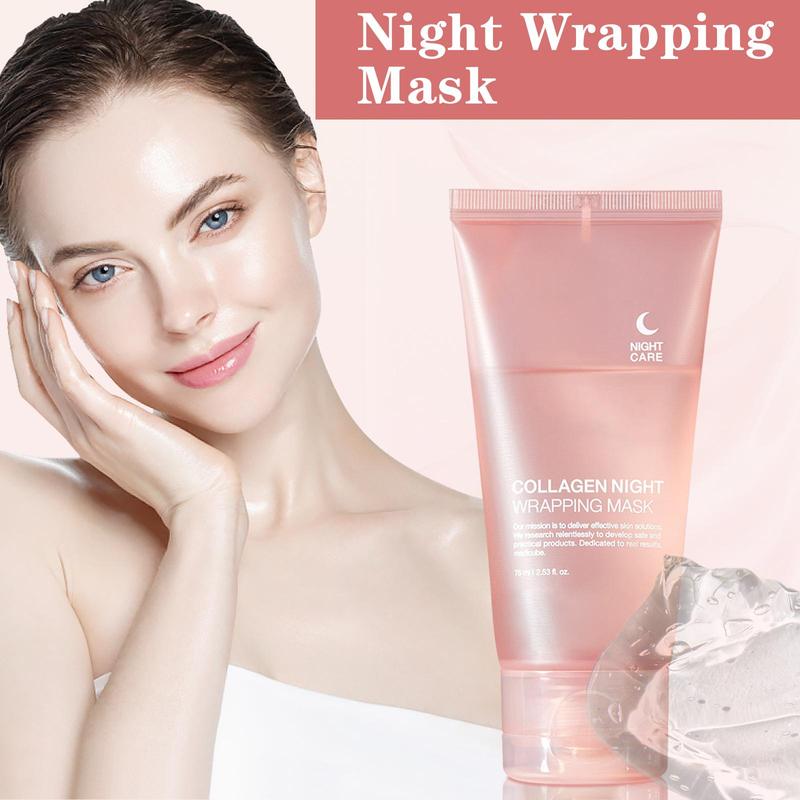 Collagen Night Wrapping Mask, Sleep, Shed and Glow, Elasticity Collagen Overnight Wrapping Peel Off Facial Mask Pack & Hydration Care, Elasticity & Hydration Care, Reduces Sagging & Dullness Glow Boost, Comfort Skincare Products, Christmas Gift