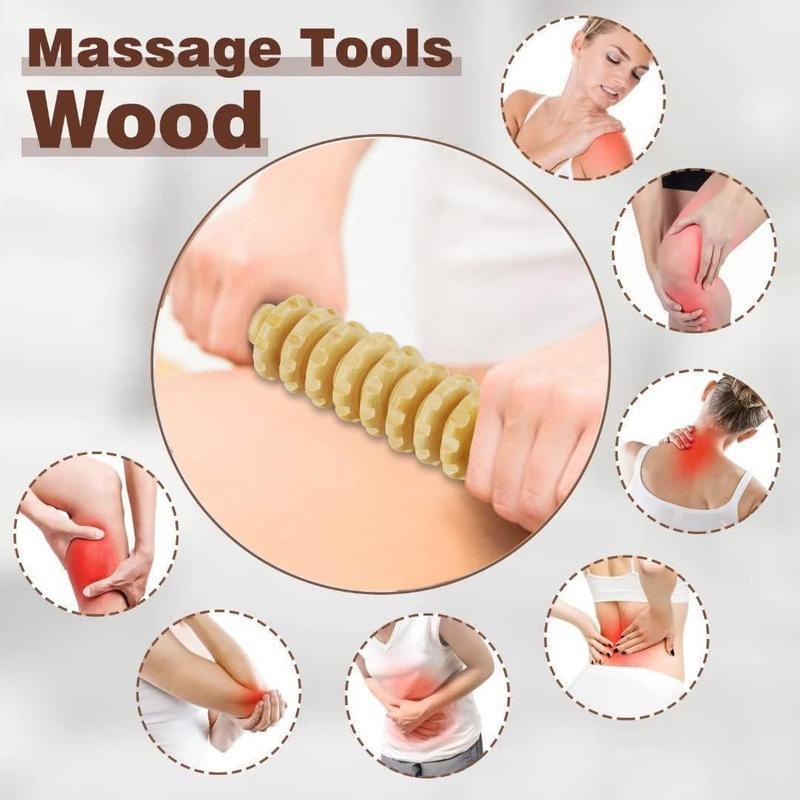 Wooden Massage Tool Set with Storage Bag, 3 Counts set Manual Massage Tool for Whole Body, Body Massage Tool for Home & Office Use 2