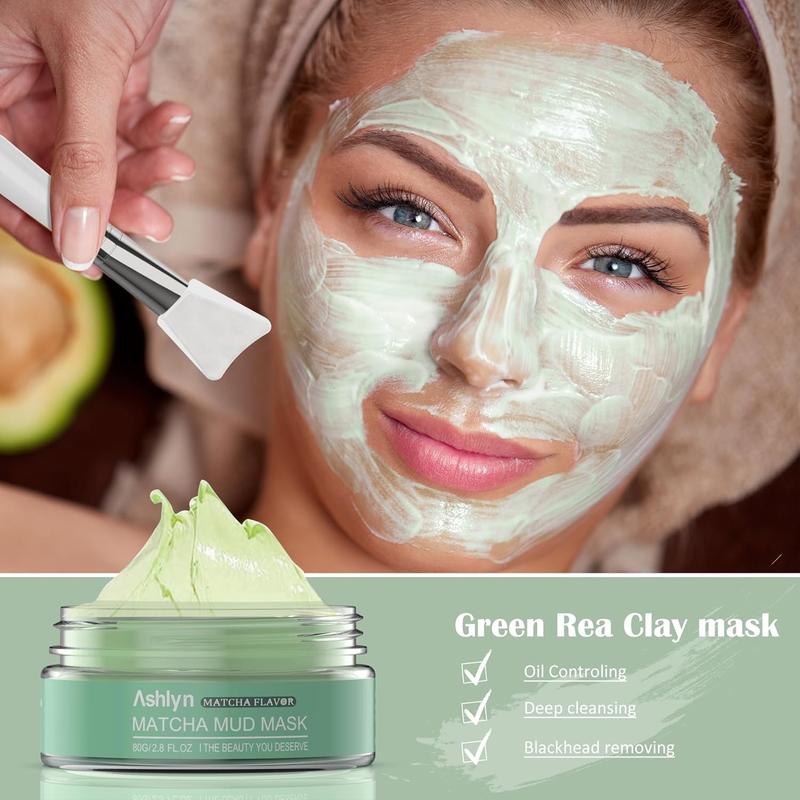 3 S Clay Mask Set, Green Tea Clay Facial Mask, Rose Face Masks Skincare, Dead Sea Bubble Deep Cleanse Mask, Organic Facial Masks for Women, Face Mask