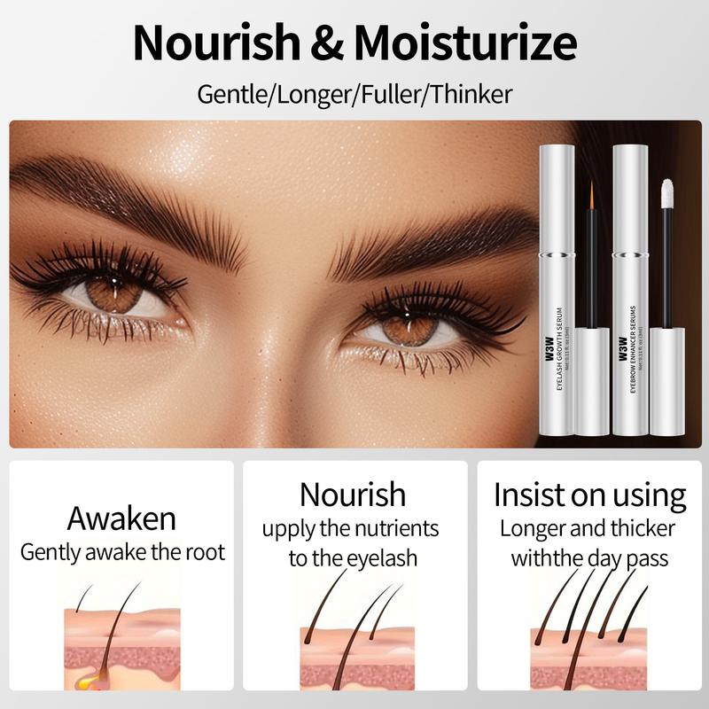 Eyelash and eyebrow growth set,Brow Enhancer, for Longer Fuller and Thicker Luscious Lashes and Eyebrows (3ml+3ml),Eye Makeup, for women&girl, Mascara,For short eyelash and short eyebrow