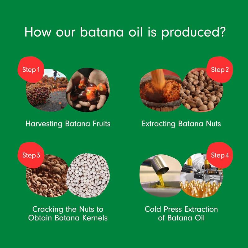 Batana oil: organic raw Honduras oil for hair growth-100% Pure & Natural for thicker, stronger hair-4 floz