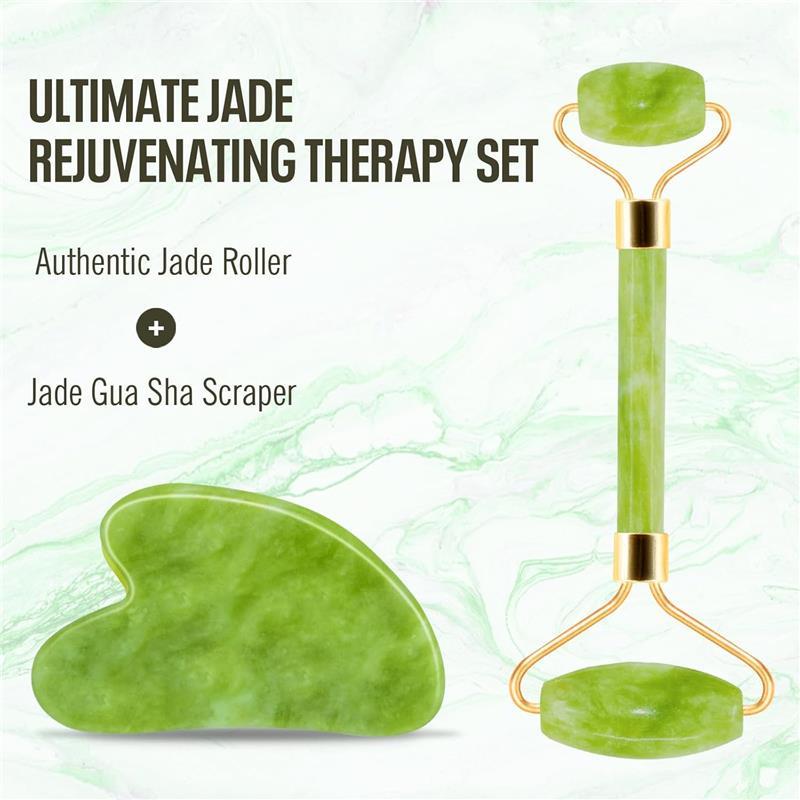 Jade Roller Gua Sha Tool for Rejuvenating and Slimming Skin - Gift, Comfort