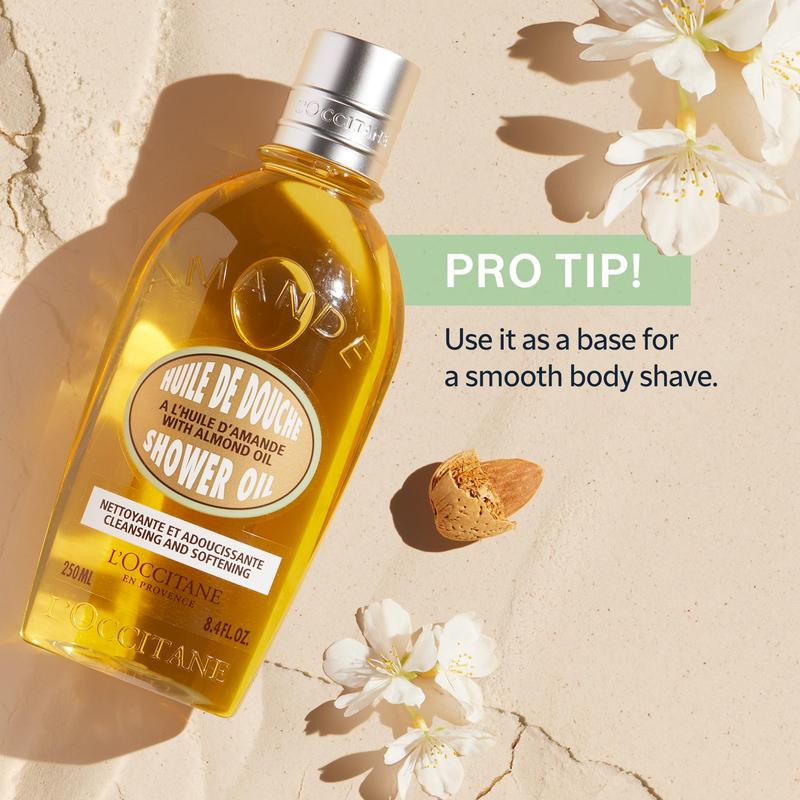 L'Occitane Cleansing & Softening Almond Shower Oil: Oil-to-Milky Lather, Softer Skin, Smooth Skin, Cleanse Without Drying, With Almond Oil