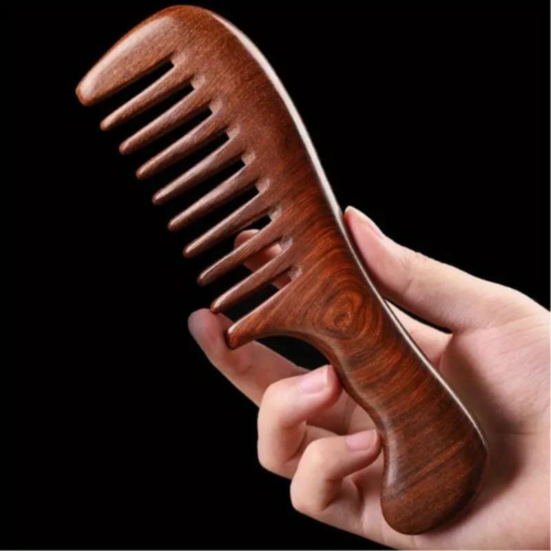 Wooden Hair Comb, Natural Wooden Massage Comb, Scalp Massage Comb, Comfortable Heatless Styling Tool, Suitable for Women & Men