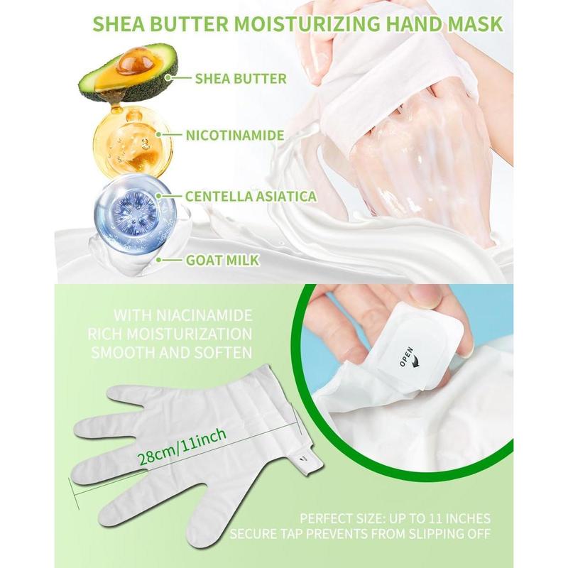 Moisturizing Hand Mask with Shea Butter and Goat Milk, Hydrating Hand Masks for Dry Cracked Hands, Dry Skin Moisturizer for Soft and Smooth Touch Hands - Men Women - 5 Pairs