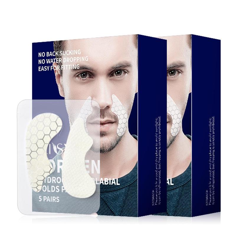 Hyaluronic Acid Men's Facial Skincare Patch, 10 Pairs Smile Line Facial Firming Sticker, Face Care Product for Men