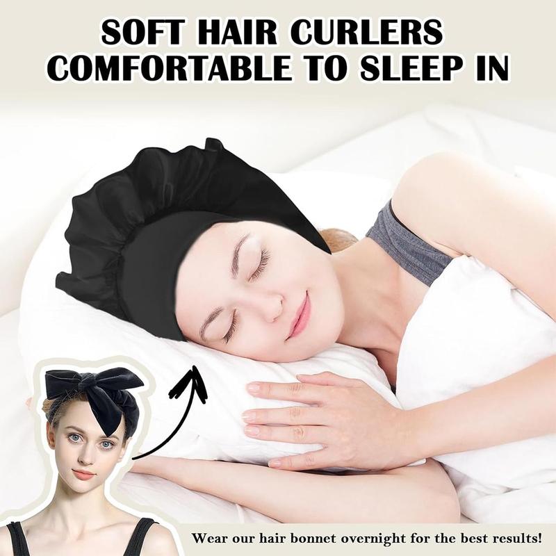 No Heat Hair Curlers To Sleep in Overnight Curls Headband, 8 Counts set Soft Hair Curler for Long Hair