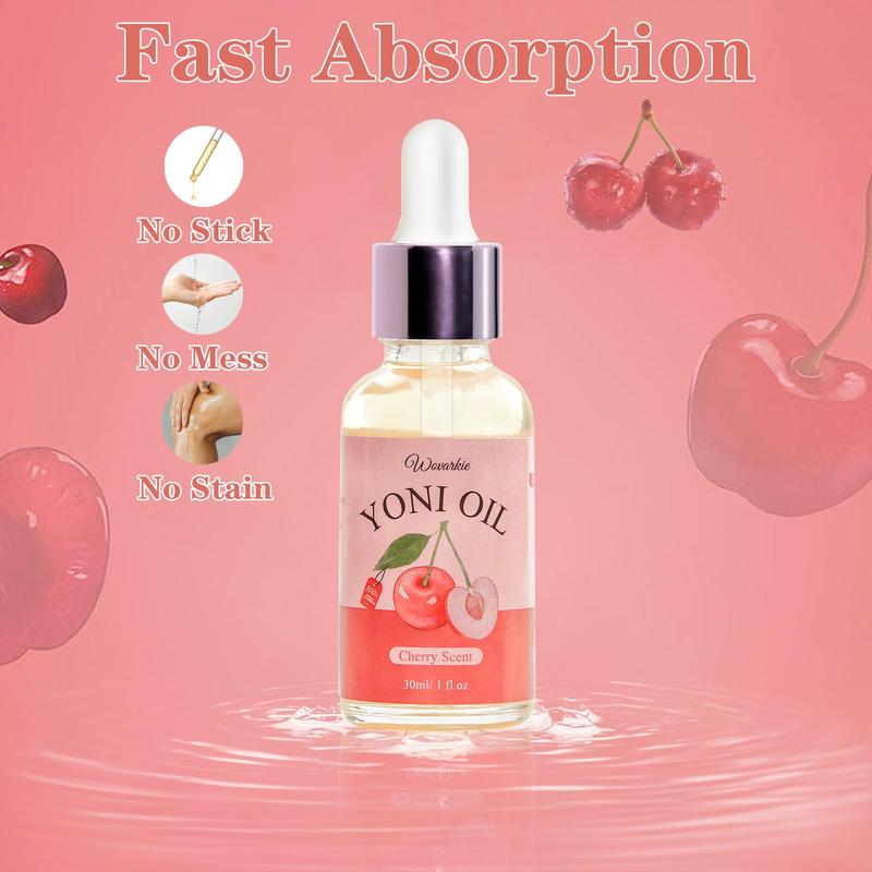 2Pcs Yoni Oil Feminine Oil for Women pH Balance, Vaginal Moisturizer Odor Eliminator, Feminine Care All Natural Yoni Essential Oil, 1 fl oz pc(Cherry)