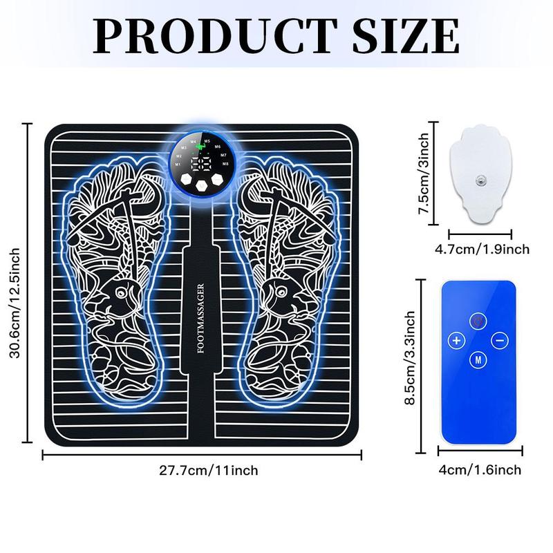 Portable Electric Foot Massager, 1 Set Electric Foot Massage Pad with Remote Control, Foot Massage Machine for Home & Travel, Personal Care Appliances