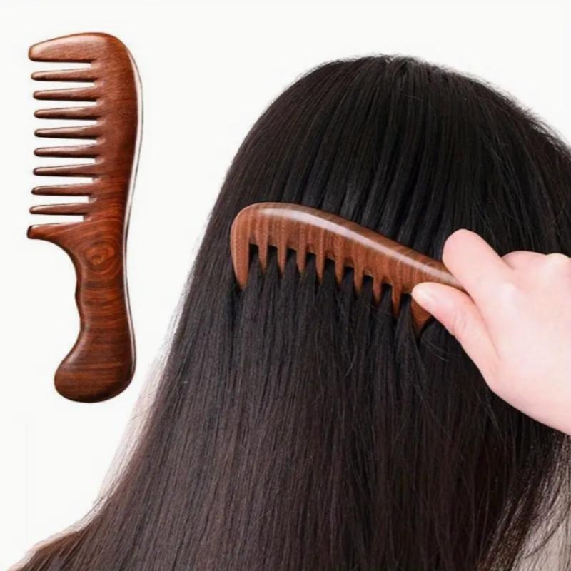 Wooden Hair Comb, Natural Wooden Massage Comb, Scalp Massage Comb, Comfortable Heatless Styling Tool, Suitable for Women & Men