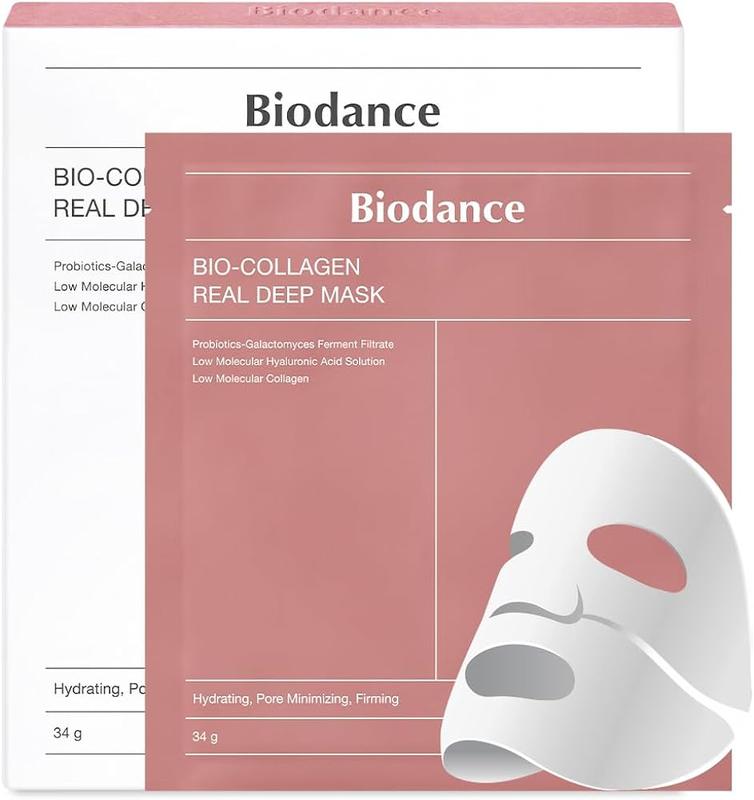 [Official BIODANCE Partner] Bio-Collagen Real Deep Mask 4ea, Hydrating, Pore Minimizing, Hyaluronic Comfort Mask Sheet, Korean Skin Repair)