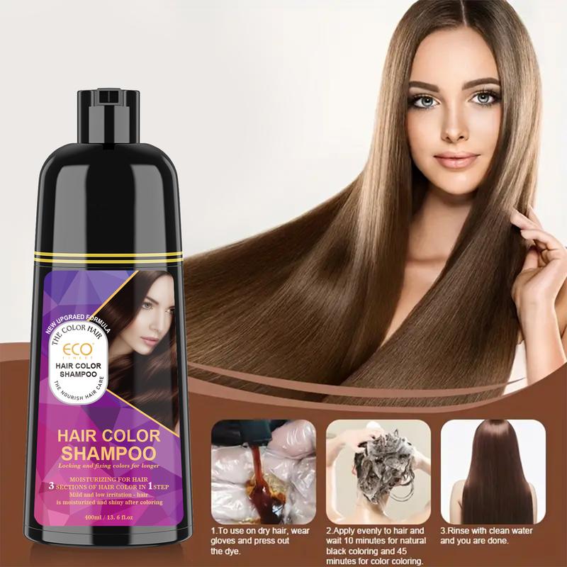 ECO FINEST Hair Dye Shampoo 3 In 1 Herbal Hair Dye Color Shampoo Gentle For Woman And Men Hair Dye For Gray And Dark Hair Wine Rend And Chestnut Brown And Grape Purple And Black Four Colors Hair Dye Shampoo, Long Lasting &