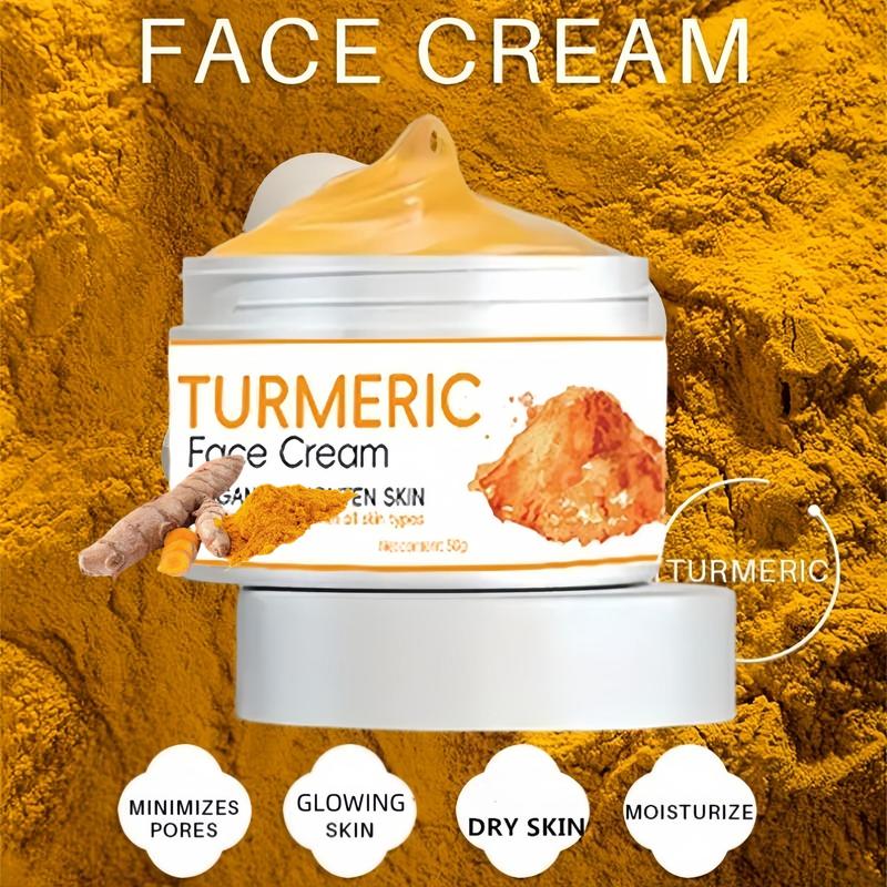 Turmeric Skin Care Kit, Turmeric Kojic Acid Soap & Cleansing Pads & Turmeric Oil & Face Cream, Daily Skin Care Sets for Men & Women, Christmas Gift