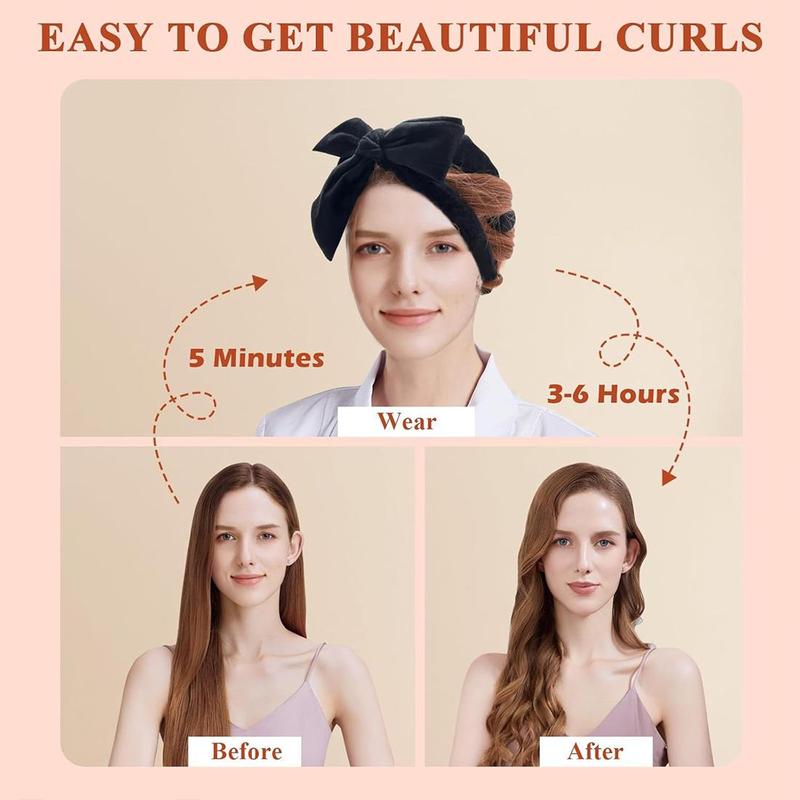 No Heat Hair Curlers To Sleep in Overnight Curls Headband, 8 Counts set Soft Hair Curler for Long Hair