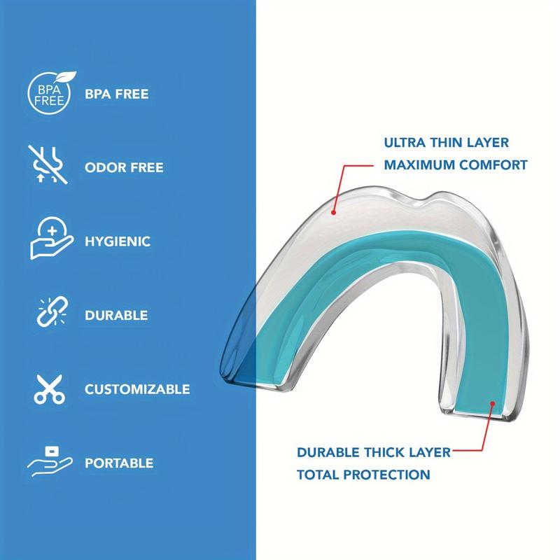 GlorySmile 8-Pack TPU Mouth Guards for Nighttime Teeth Grinding, Anti-Clenching Bruxism and Anti-Snoring Mouthpieces, Customizable Fit Dental Guards for Protection Against Teeth Grinding