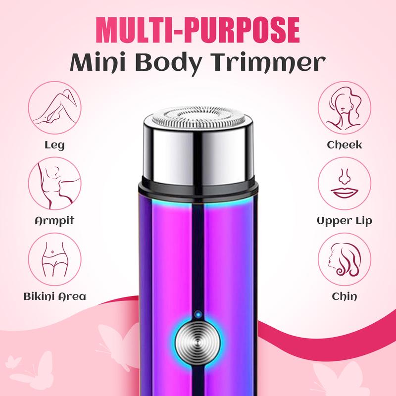 Women’s Electric Bikini Shaver,Body and Facel Flawless Hair Remover,Painless Trimmer for Smooth Glowing Skin,Portable Razor-Ideal Gift for Girlfriend