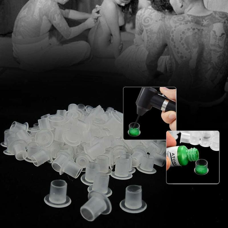 Tattoo Ink Cups Mixed Size Permanent Clear Holder Container 100 300 500