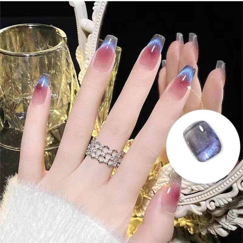 Cat Eye Gel Nail Polish Set with Magnet, 6 Counts set Holographic Cat Eye Gel Nail Polish, Salon Gel Manicure and Nail Art DIY at Home