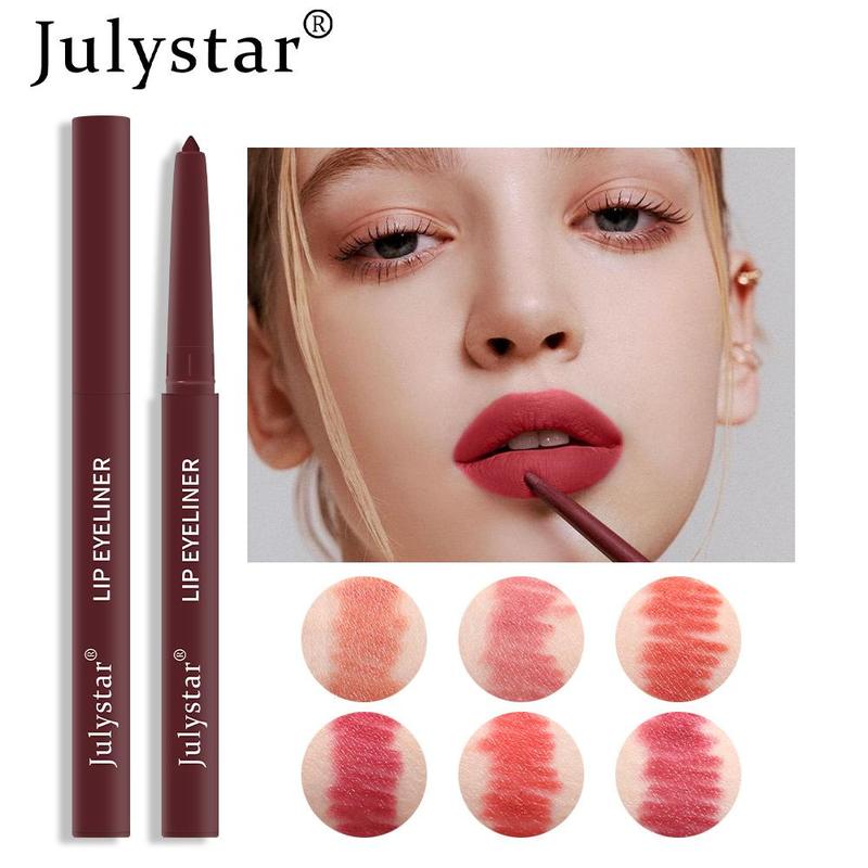 Long Lasting Lip Liner, 6 Counts set Waterproof Matte Lip Liner, Easy Coloring Lipsticks, Moisturizing Lipstick, Suitable for All Occasions Lip Makeup