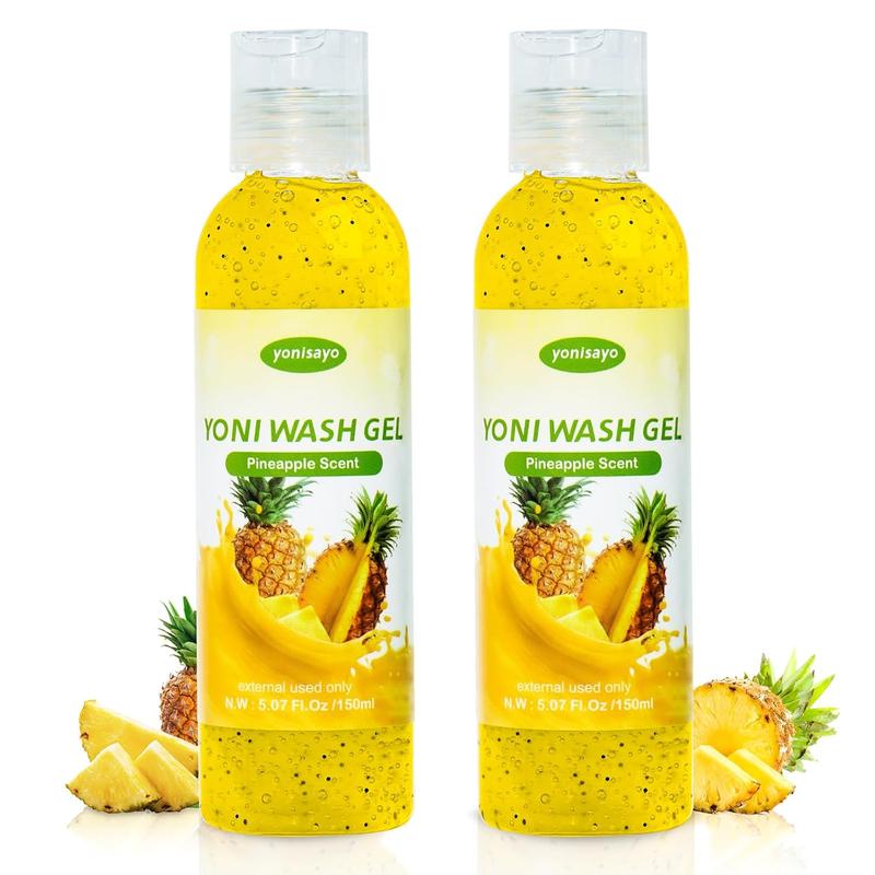 2 PCS Yoni Wash for Women pH Balance, Feminine Body Wash for Intimate Moisturizing and Odor Removal with Pineapple Scent - Scented, Comfort