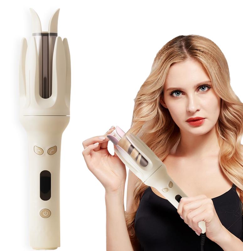 Curling Iron,Hair Curlers,Beach Waver Curling Iron,Hair Curler Automatic Rotating,4 Temperature & Auto Timer,Automatic Shut-Off,Anti-Scald,Make You Beautiful at Christmas