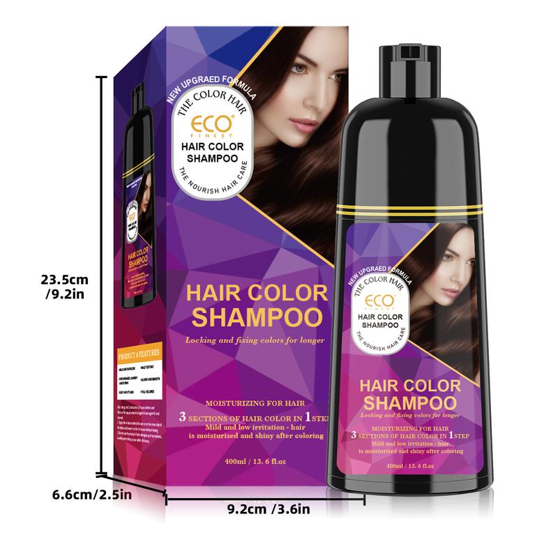 ECO FINEST Hair Dye Shampoo 3 In 1 Herbal Hair Dye Color Shampoo Gentle For Woman And Men Hair Dye For Gray And Dark Hair Wine Rend And Chestnut Brown And Grape Purple And Black Four Colors Hair Dye Shampoo, Long Lasting &