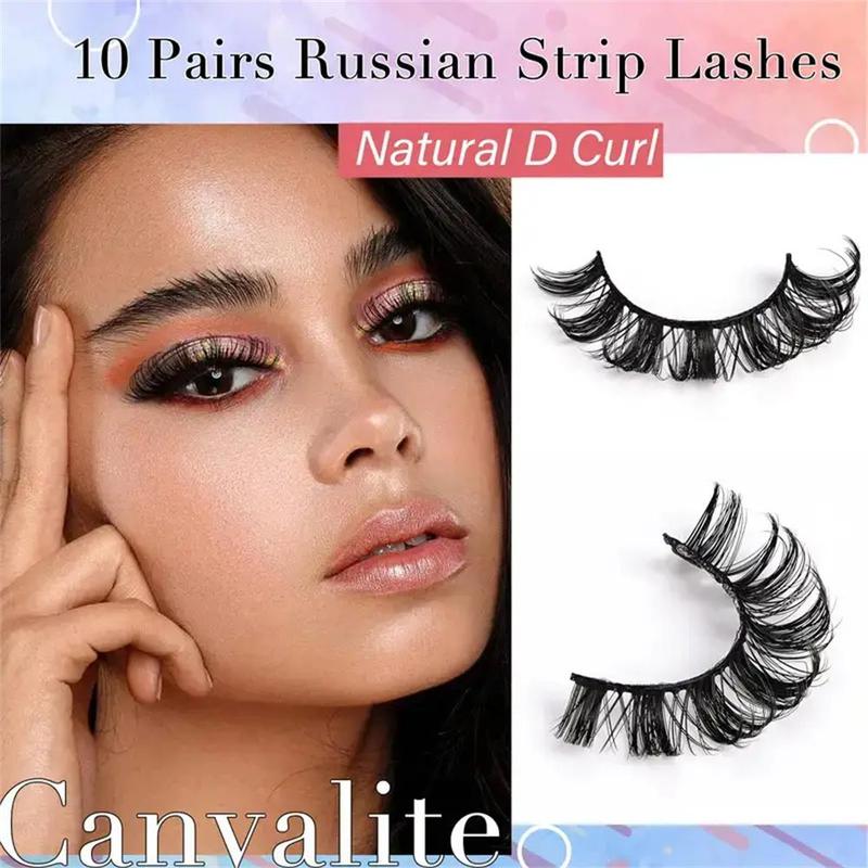 Russian Curled False Eyelashes, 20 Pairs Curling Lash Cluster Kit, Russian Lash Artist Lashes, Lash Extension Kit for Women,fluffy Eyelash Extension Kit, Eye Makeup Cosmetic Beauty Gifts, Lashes Extension Kit