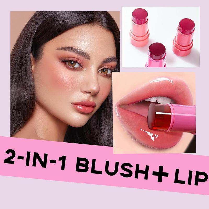 4 Pcs Milk Jelly Blush - Milk Blush - Sheer Cheek & Lip Stain，Long Lasting Milk Jelly Tint Have Transparent & Bright Colors