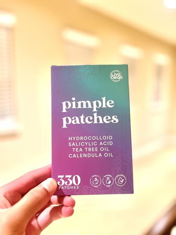 LivaClean 330 CT Pimple Patches for Face w Salicylic Acid, Tea Tree Oil & Calendula Oil Acne Skincare