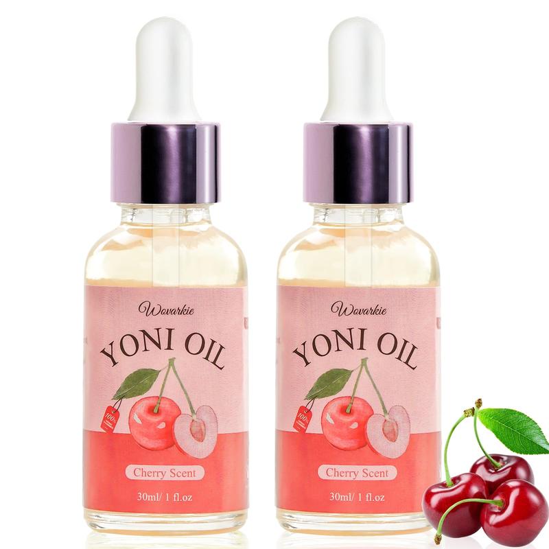 2Pcs Yoni Oil Feminine Oil for Women pH Balance, Vaginal Moisturizer Odor Eliminator, Feminine Care All Natural Yoni Essential Oil, 1 fl oz pc(Cherry)