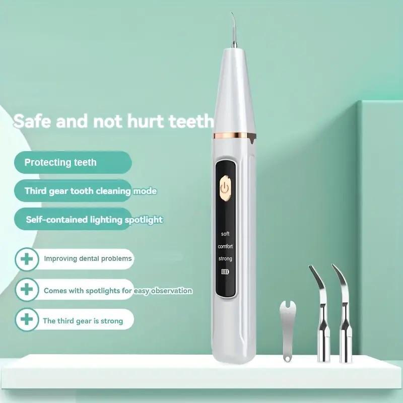 1 Box Portable Tooth Cleaner, Ultrasonic Tooth Cleaner, Multi-purpose Cordless Cleaner, 3-mode Teeth Cleaner for Home Travel, Oral Hygiene Products Usb Power, Winter & New Year Gift