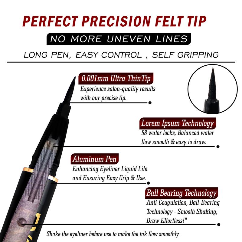 Exsivia Waterproof Premium Eyeliner Makeup for All-Day Wear, Deep Black Cosmetic Lipliner Eyeliner Pencil sweatproof eyeliner