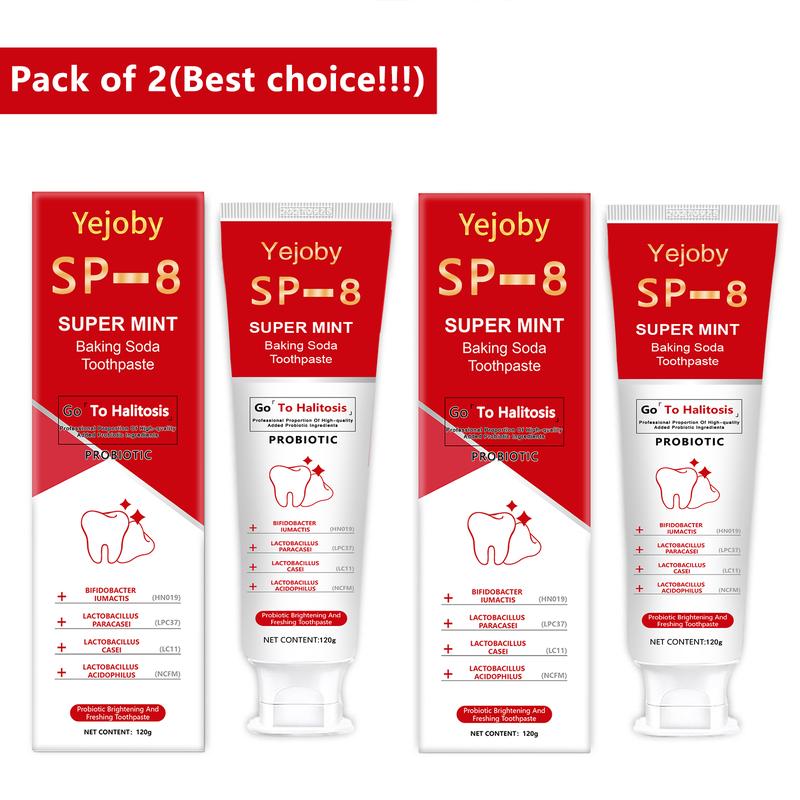 [+5$Get 2Pcs] SP-8 Probiotic Toothpaste, Free of Fluoride, Hydroxyapatite, Anti plaque, Oral Health Management triple whitening,SP-8,SP-6,SP8,SP6