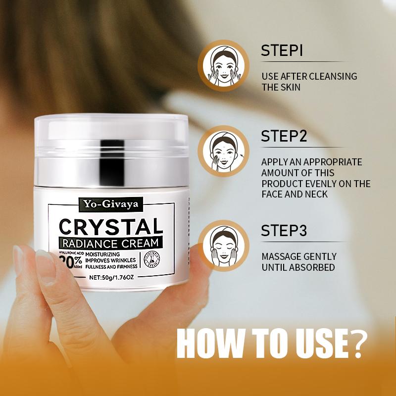 [Yo-Givaya】Crystal RadianceCream-lift fimming face cream&neckcream-Fades Wrinkles, Hydrates andbrightens skin tone-SkinRepair,Moisturizer