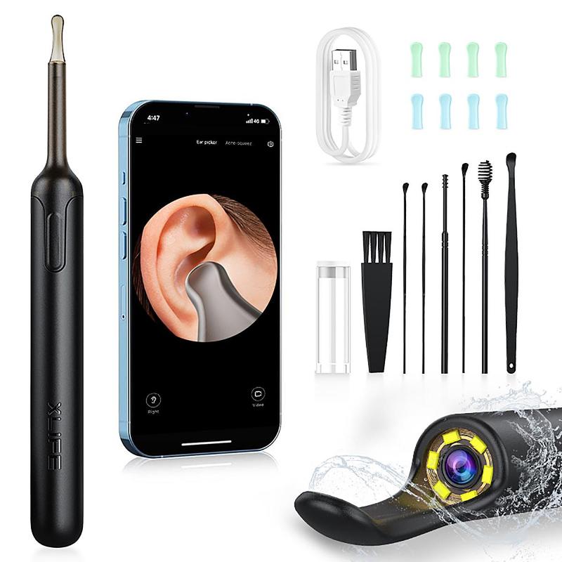 Smart Visual Ear Cleaning Kit, 1 Set Rechargeable Ear Wax Removal Kit with Camera, Intelligent Ear Wax Remover with Ear Scoop, Ear Wax Removal Tool