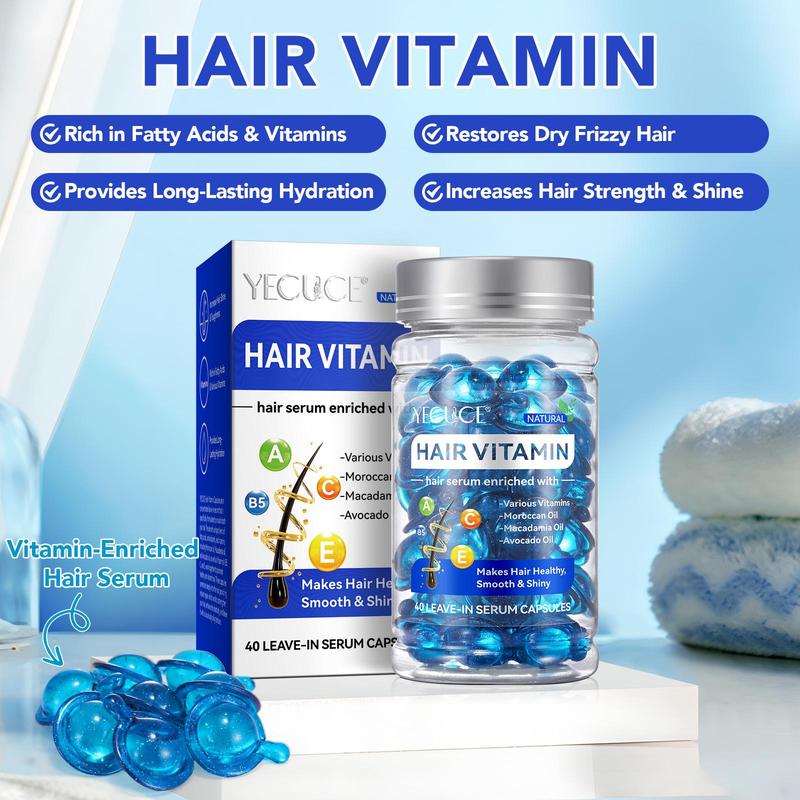 Hair Vitamin Capsule, 2 Boxes Hair Care Essential Oil Capsules, Moisturizing Dry & Split Ends Hair Serum, Hair Care Products for Women & Men