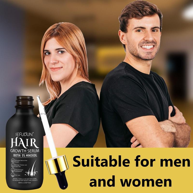 5% Minoxidil Hair Serum, Natural Formula Infused with Herbs, Strengthens Thickens and Fuller Hair, Suitable for Men and Women