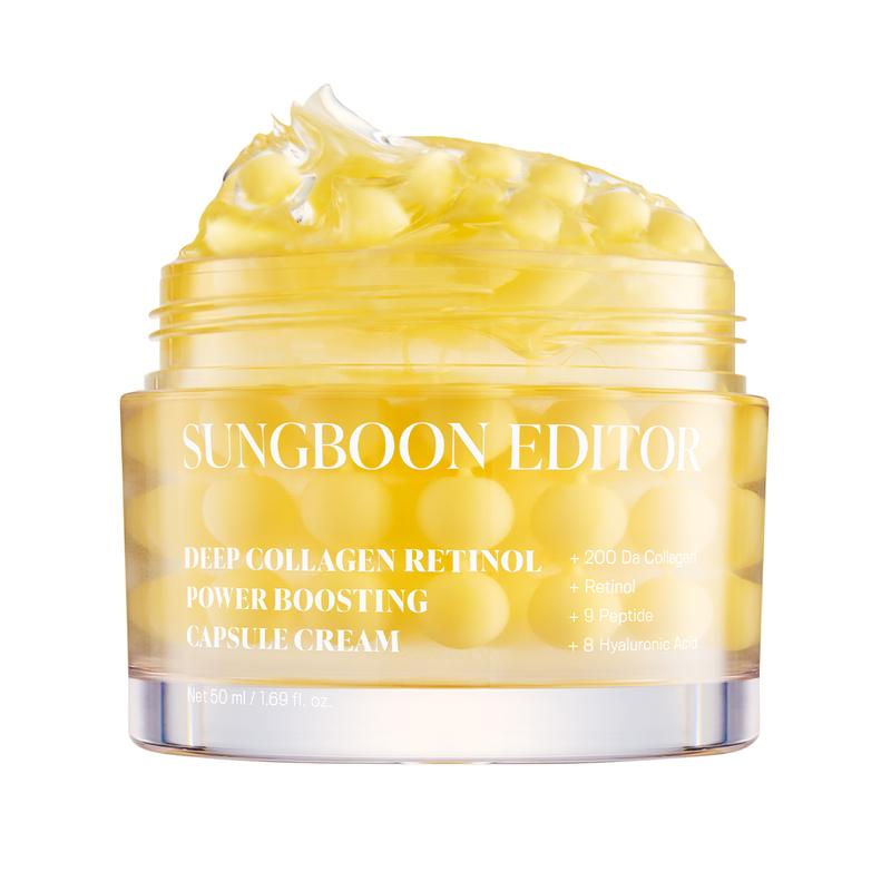 Sungboon Editor - Deep Collagen Power Boosting Capsule Cream 50ml | RETINOL BOBA CAPSULES FOR FIRMER, YOUTHFUL-LOOKING SKIN