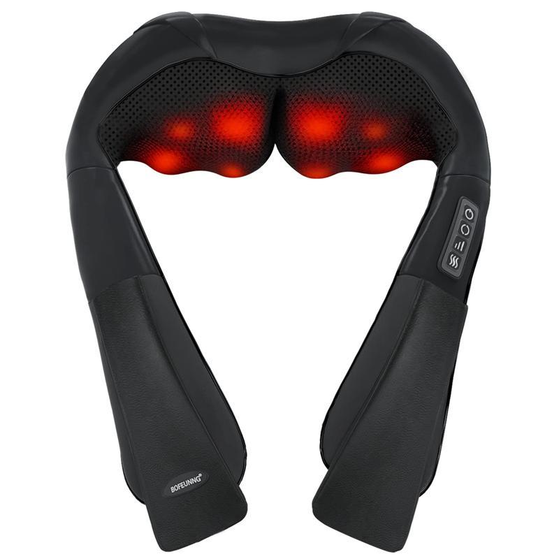 Shiatsu Neck Massager, Electric Neck and Back Massager with Heating, 3D Kneading Massage Pillow for Neck, Back, Shoulder, Muscle Pain Relief, Office and Home and Car Use, Suitable for Parents