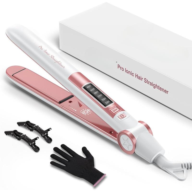 1 Inch Flat Iron Hair Straighteners Creates Silky Hair Instantly, Negative Ionic Ceramic Straightener Iron, Adjustable Temperature 330℉ to 430℉, Fast Heat Up, Dual Voltage, Auto-Off,Christmas Gifts