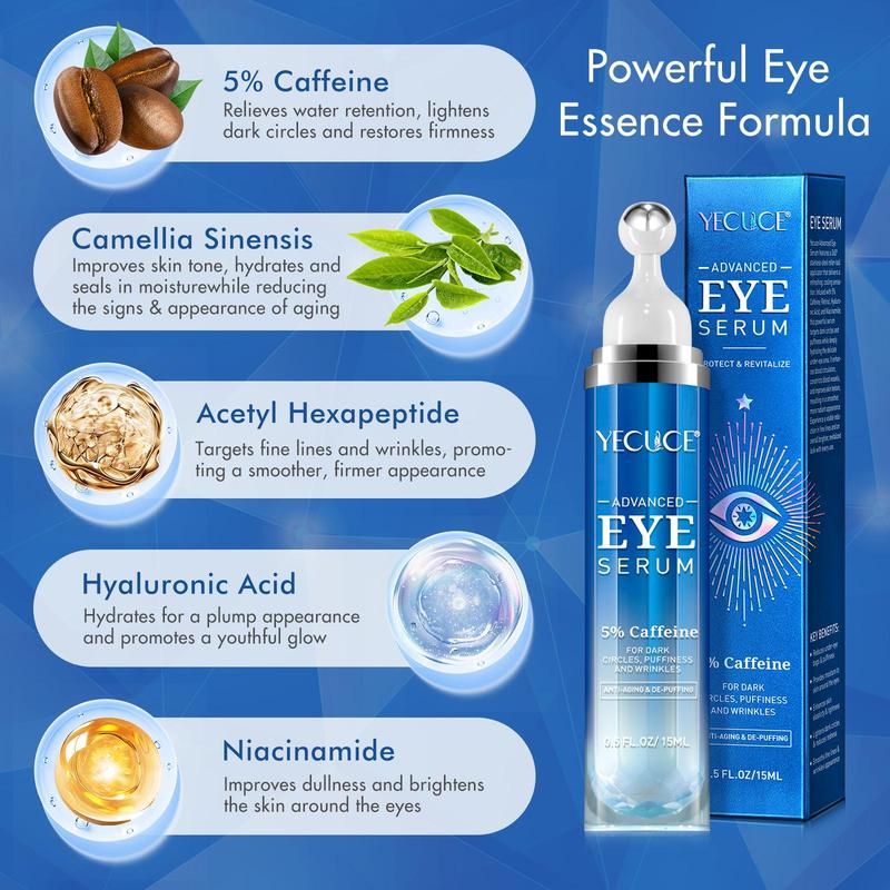 Eye Serum, 1 2 Boxes Deep Moisturizing Eye Roller Serum, Eye Care Product for Women & Men, Daily Skincare Product for Eye Skin