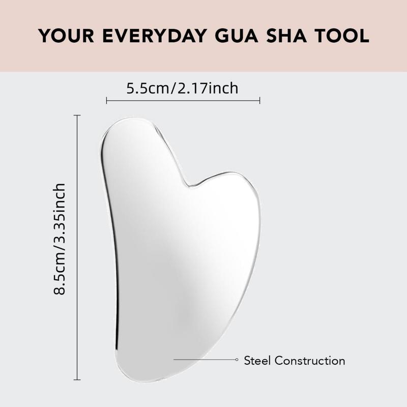 Comfort Heart Shaped Face Gua Sha Board, Stainless Steel Face Massage Tool, Facial Massaging Face Gusha Massager for Skin Care, Skin Massaging Product