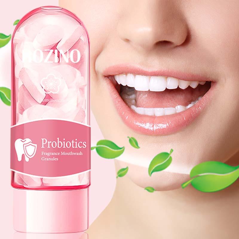 Cherry Blossom Mouthwash Granules, Fragrance Mouthwash Tablets for Reducing Mouth Odors, Portable Oral Care Product for Daily Use