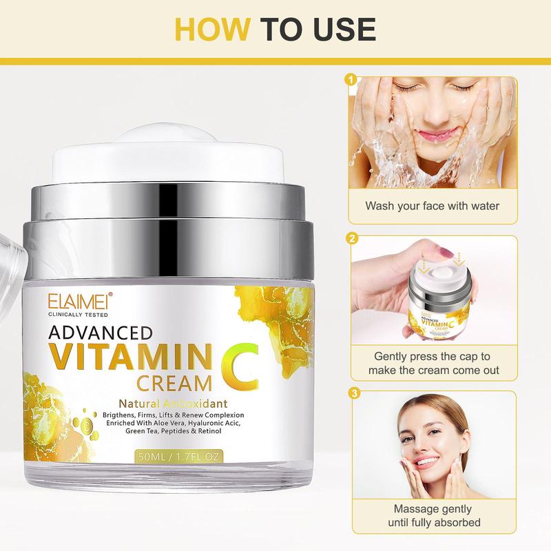 Vitamin C Moisturizing Facial Cream, Brightening & Firming Facial Lotion, Beauty & Personal Care Product for Women & Girls