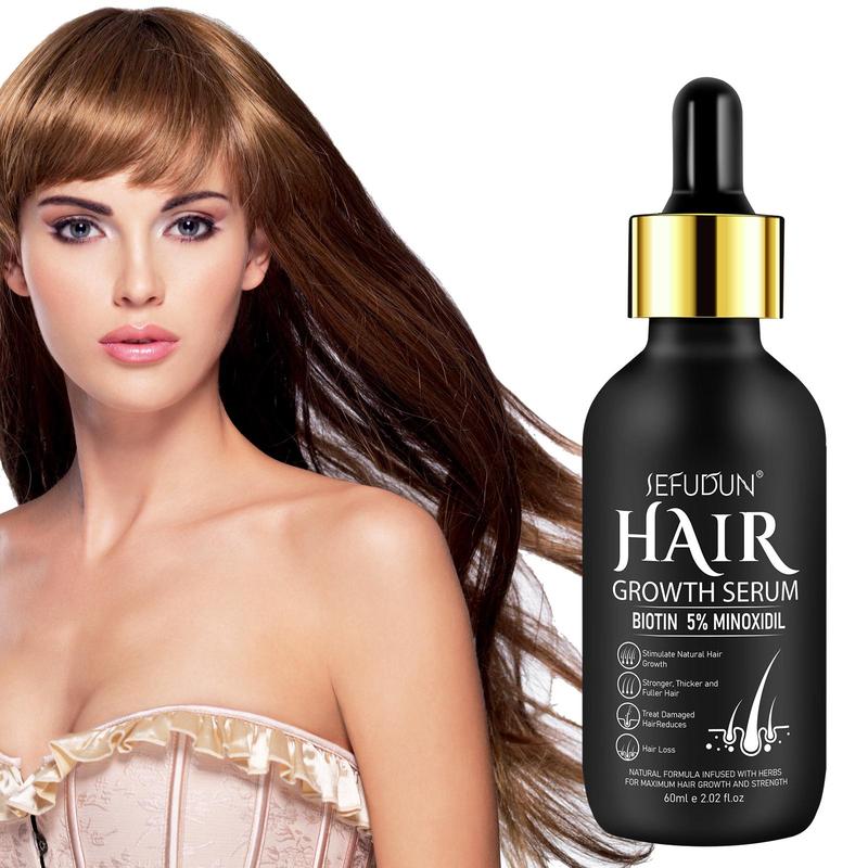 5% Minoxidil Hair Serum, Natural Formula Infused with Herbs, Strengthens Thickens and Fuller Hair, Suitable for Men and Women