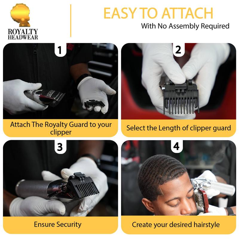 The Royalty Clipper Guard: 3in1 Clipper Guard (1.5mm 3mm 4.8mm) HairCare Accessories by Royalty Headwear - Hair Clipper - Adjustable Flawless Comfort