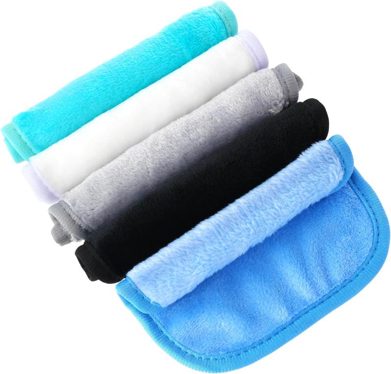 5Pcs Makeup Remover Cloths, Microfiber Cloth Facial Cleaning Wipes for Sensitive Skin Daily Travel Eye Skincare